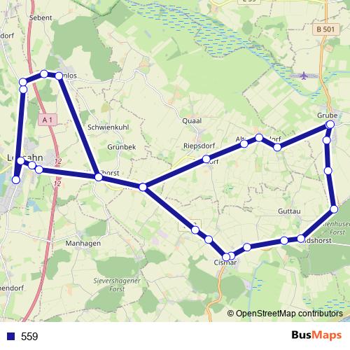 559 bus Line Map