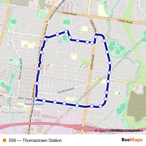 559 bus Line Map