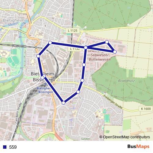 559 bus Line Map