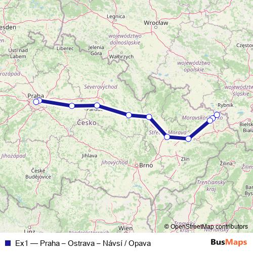 Ex1 rail Line Map
