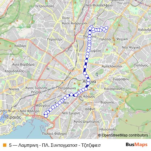 5 trolleybus Line Map