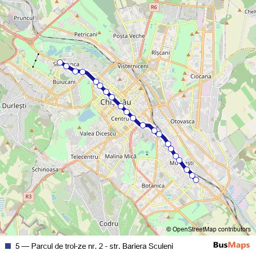 5 trolleybus Line Map