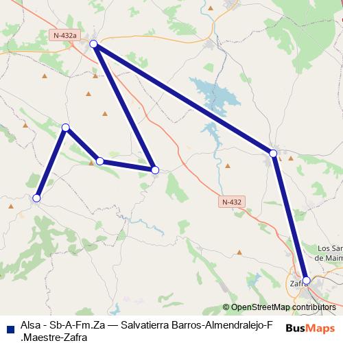 Alsa - Sb-A-Fm.Za bus Line Map