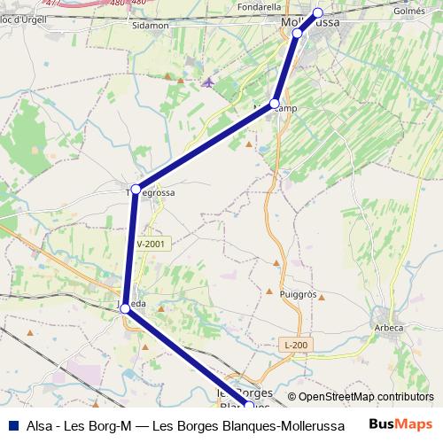 Alsa - Les Borg-M bus Line Map