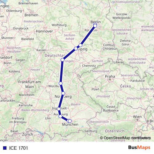 ICE 1701 rail Line Map
