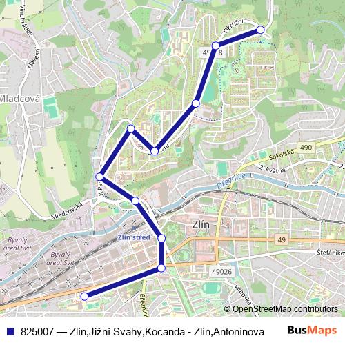 825007 trolleybus Line Map