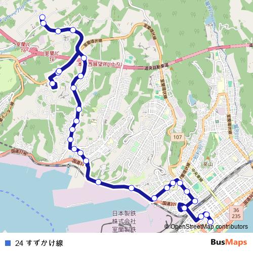 24 すずかけ線 bus Line Map