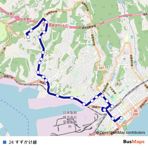 24 すずかけ線 bus Line Map