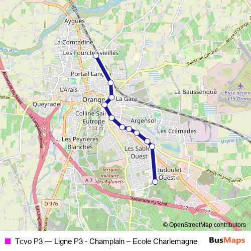 Tcvo P3 bus Line Map