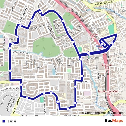 T414 bus Line Map