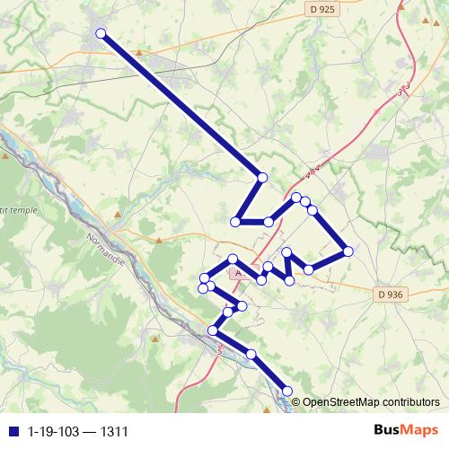 1-19-103 bus Line Map