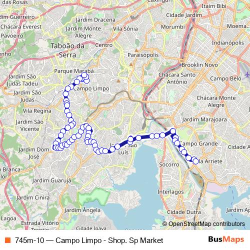 745m-10 bus Line Map