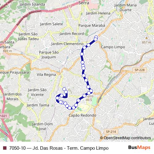 7050-10 bus Line Map
