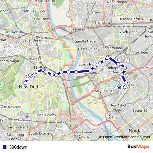 390down bus Line Map