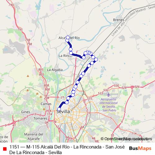 1151 bus Line Map
