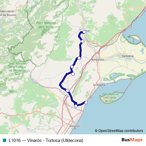 L1016 bus Line Map