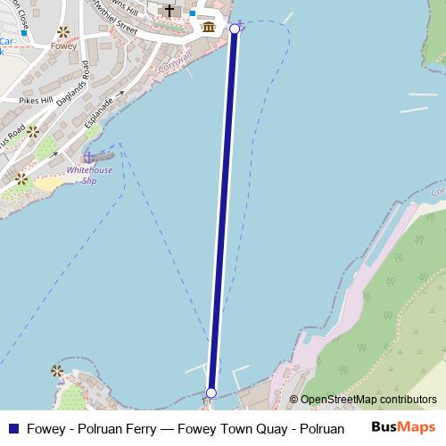 Fowey - Polruan Ferry ferry Line Map