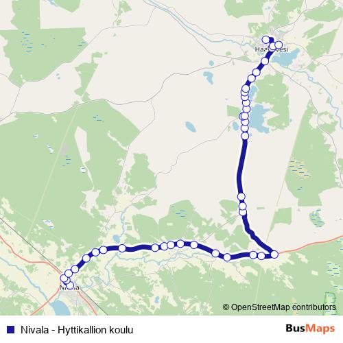 Nivala - Hyttikallion koulu bus Line Map