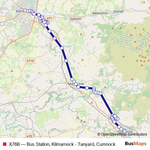 X76B bus Line Map