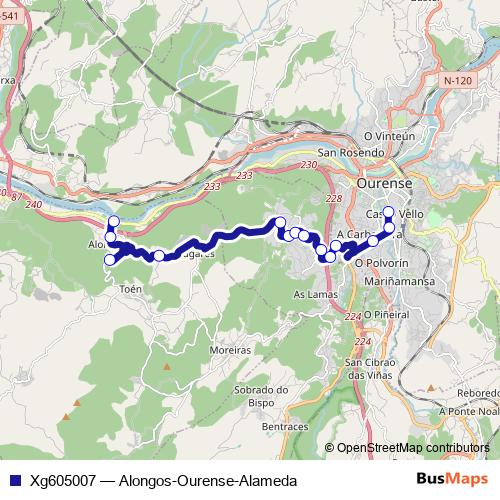 Xg605007 bus Line Map