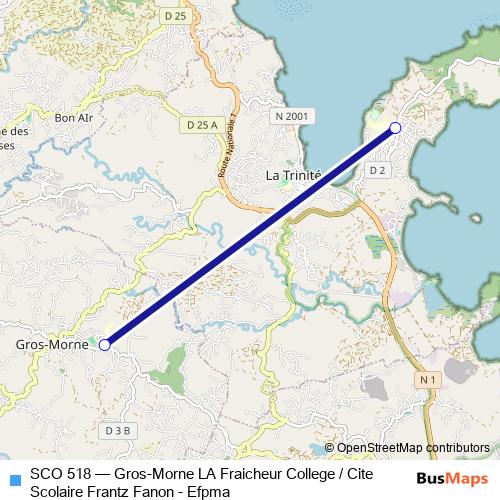 SCO 518 bus Line Map