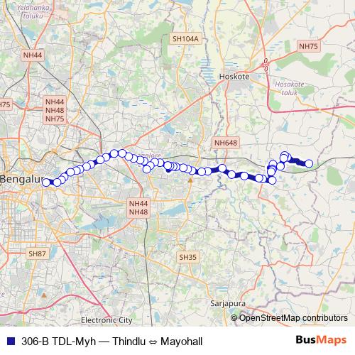 306-B TDL-Myh bus Line Map