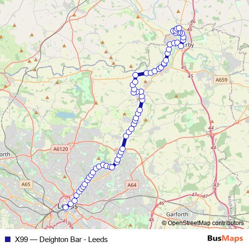 X99 bus Line Map