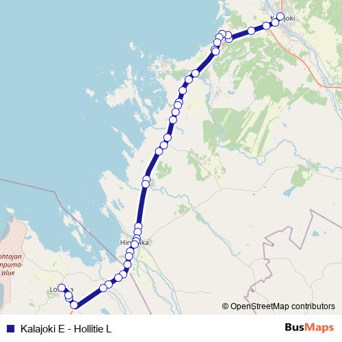 Kalajoki E - Hollitie L bus Line Map