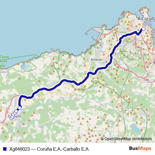 Xg848023 bus Line Map
