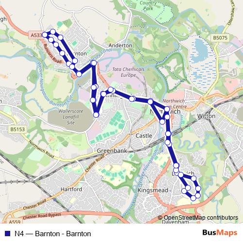 N4 bus Line Map