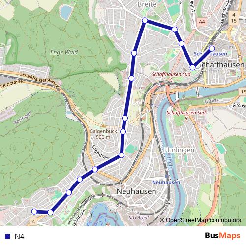 N4 bus Line Map