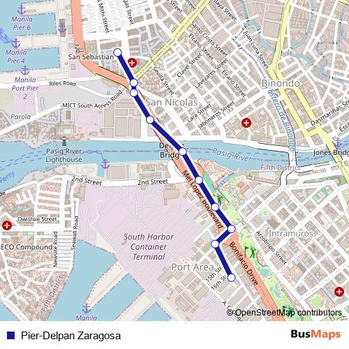 Pier-Delpan Zaragosa bus Line Map