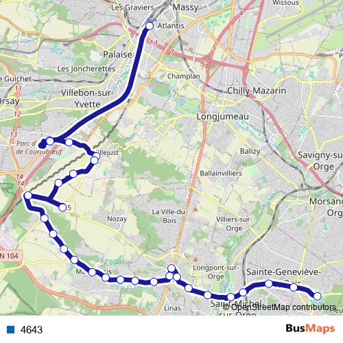 4643 bus Line Map