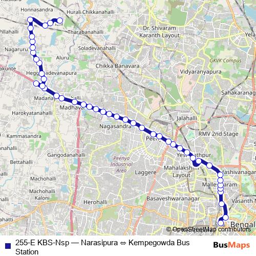 255-E KBS-Nsp bus Line Map
