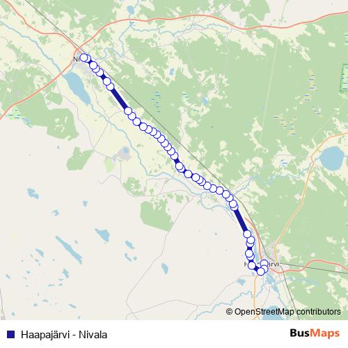 Haapajärvi - Nivala bus Line Map