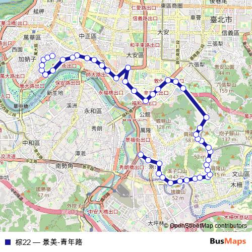 棕22 bus Line Map