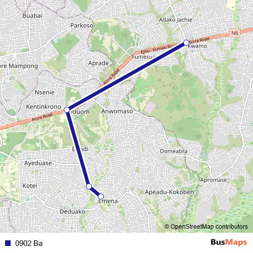0902 Ba bus Line Map