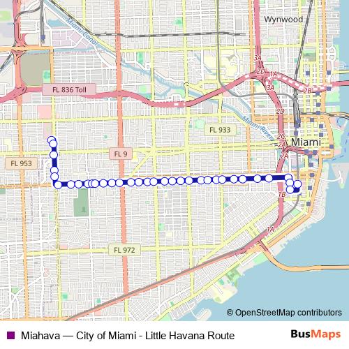 Miahava bus Line Map