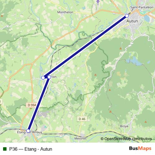 P36 bus Line Map
