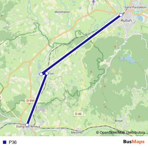 P36 bus Line Map