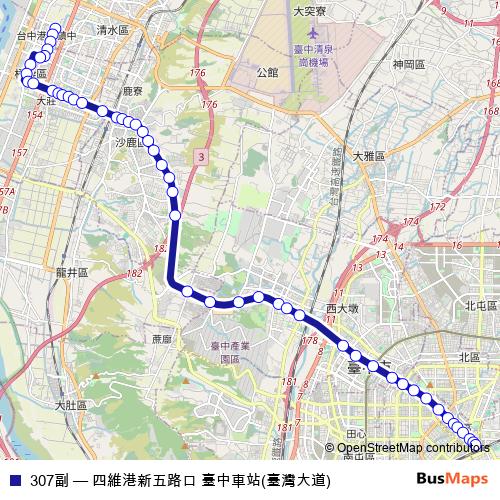 307副 bus Line Map