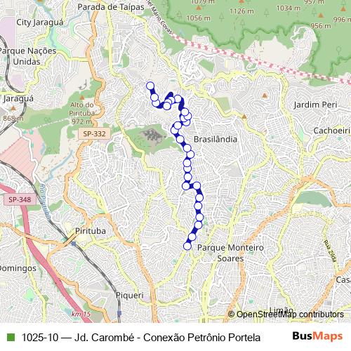 1025-10 bus Line Map