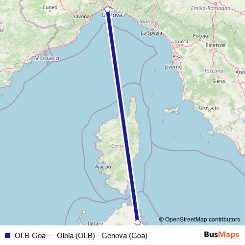 OLB-Goa air Line Map