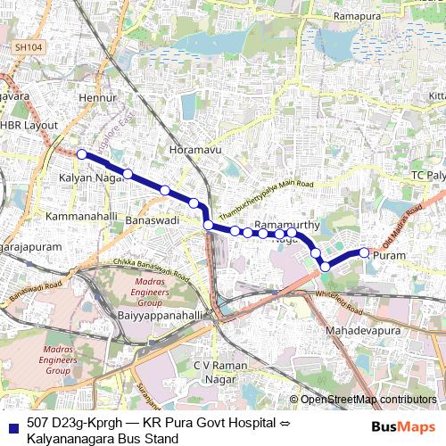 507 D23g-Kprgh bus Line Map