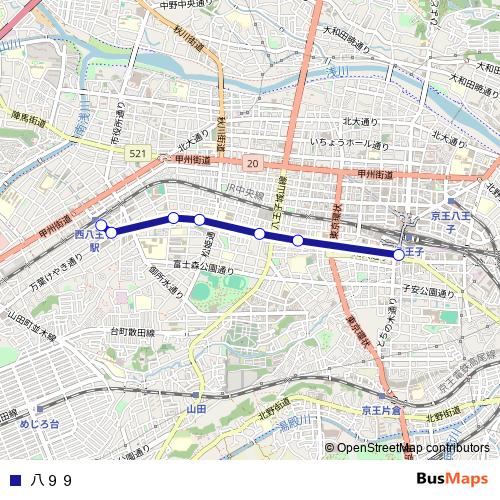 八９９ bus Line Map