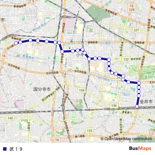 武１９ bus Line Map