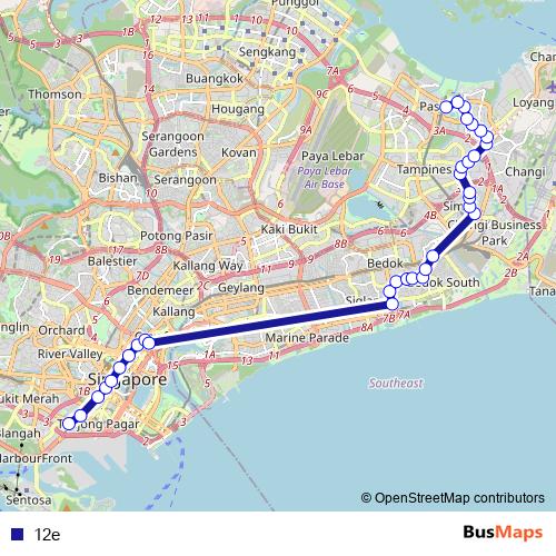 12e bus Line Map