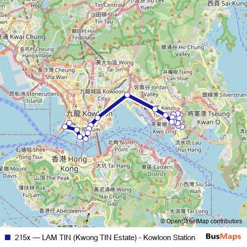 215x bus Line Map