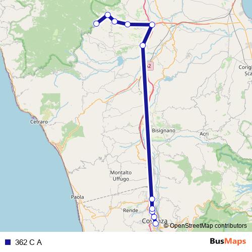 362 C A bus Line Map