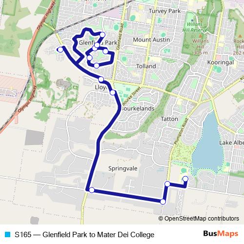 S165 bus Line Map